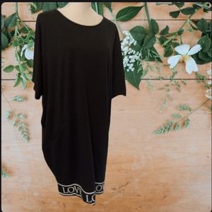 ❤️NWT NY & Company NY&Co Short Sleeve Black  Shirt Dress W/ Love Trim Plus Sz …